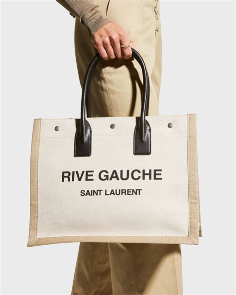 Saint Laurent Rive Gauche Small Tote Bag in Canvas